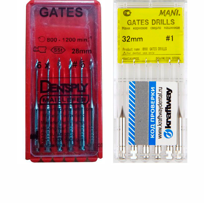 Gates drills (   ) (Mani, Dentsply, VDW)