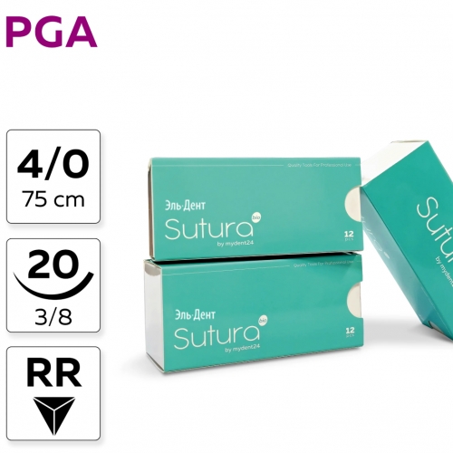   PGA Poliglycolic acid, 4/0_75_20, , 3/8, - (12.), SUTURA