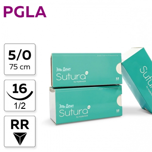 ������ ��������(���� 302) POLYGLACTINE 910, 5/0_75_16, ��������, 1/2, ���-��� (12 ��.). SUTURA
