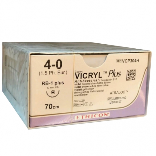 Vicryl VCP304H  4/0 (70��,17��,�����.���� 1/2) 36��. ����������