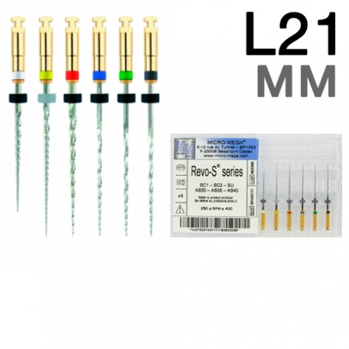  REVO-S Assortiment: L21 , (6 .). SC1-SC2-SU-AS30-AS35-AS40 20143113 (NiTi). Micro-Mega