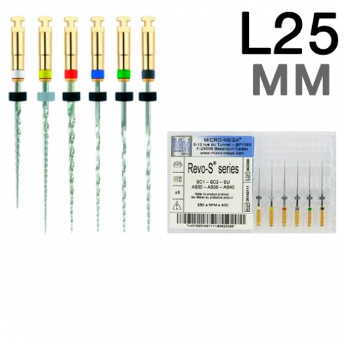   REVO-S Assortiment: L25 , (6 .). SC1-SC2-SU-AS30-AS35-AS40 20143111 (NiTi). Micro-Mega