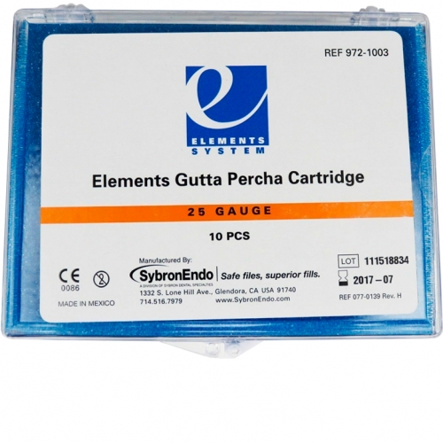 Elements Gutta Percha Cartridge (972-1003), 25 GA   (10 .). Kerr